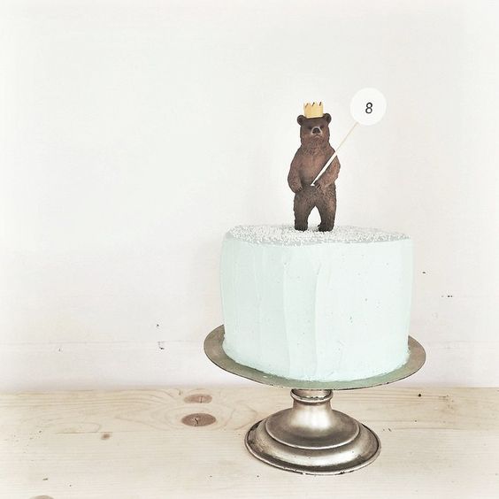 可愛いクマ好きの彼女の為のお誕生日ケーキ写真